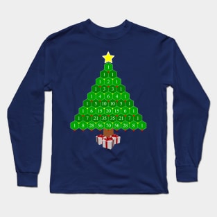 Pascal's Triangle Math Christmas Tree Long Sleeve T-Shirt